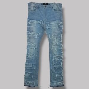 Jordan‎ Craig Legacy Edition Distressed Denim Jeans Ripped Frayed Design Size 38